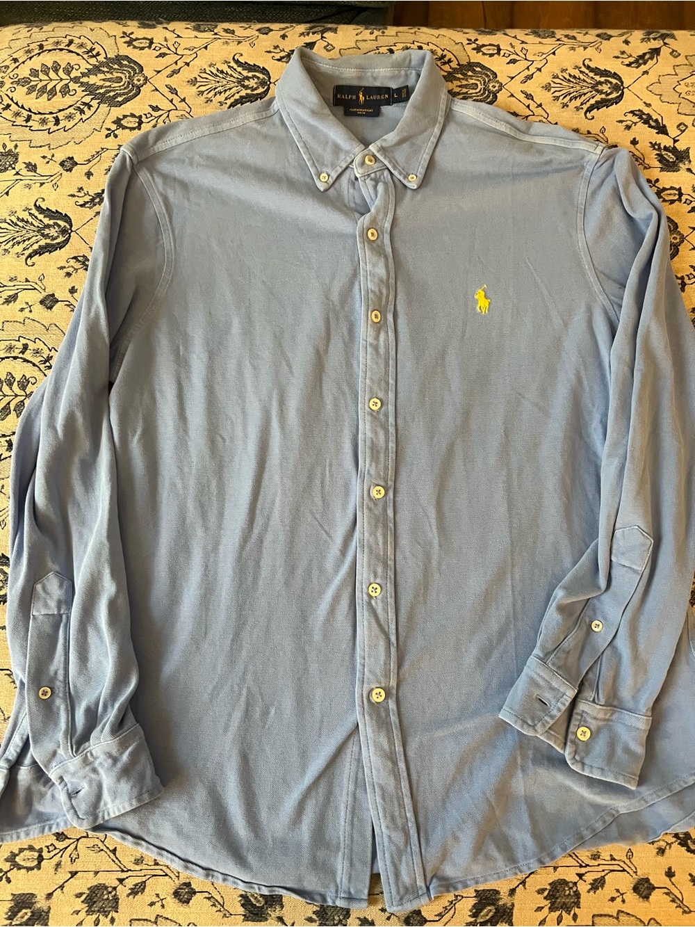 Polo Ralph Lauren Featherweight Mesh light blue long sleeves button down shirt L